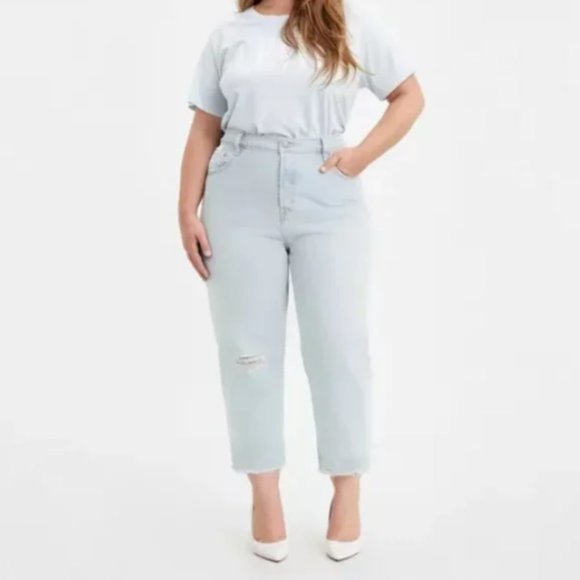 Levi's Denim - Levi's 501 Original Cropped Button Fly Denim Jeans with Raw Hem Size 24W…